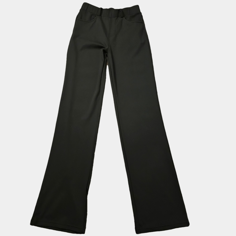 Womens High-Rise Black Bootcut Comfort Waist Leggings Size S